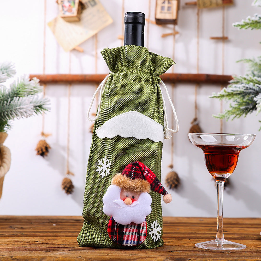 Christmas Wine Bottle Dust Cover Bag Table Decoration Home Decoration