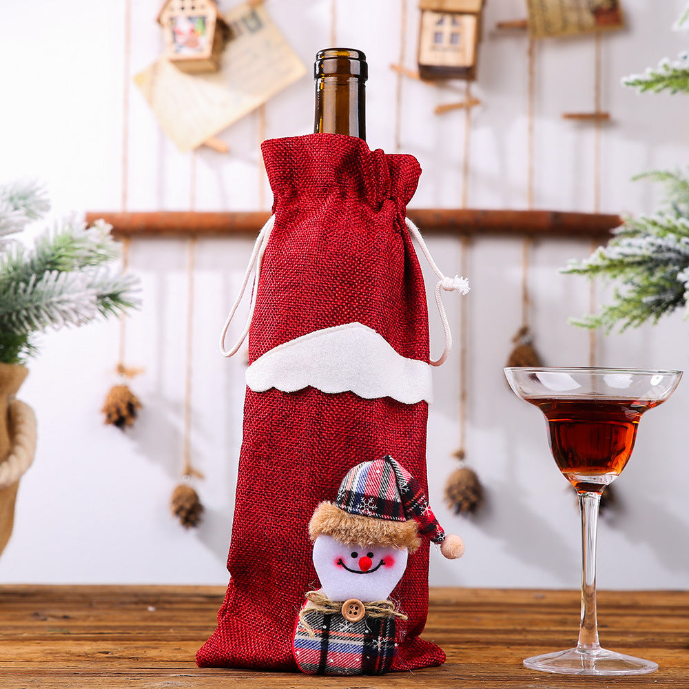 Christmas Wine Bottle Dust Cover Bag Table Decoration Home Decoration