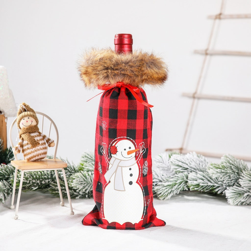 Christmas Wine Bottle Dust Cover Bag Table Decoration Home Decoration