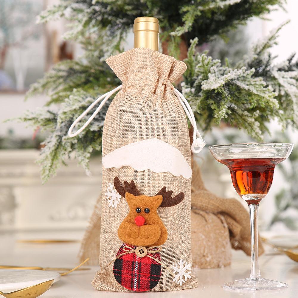 Christmas Wine Bottle Dust Cover Bag Table Decoration Home Decoration