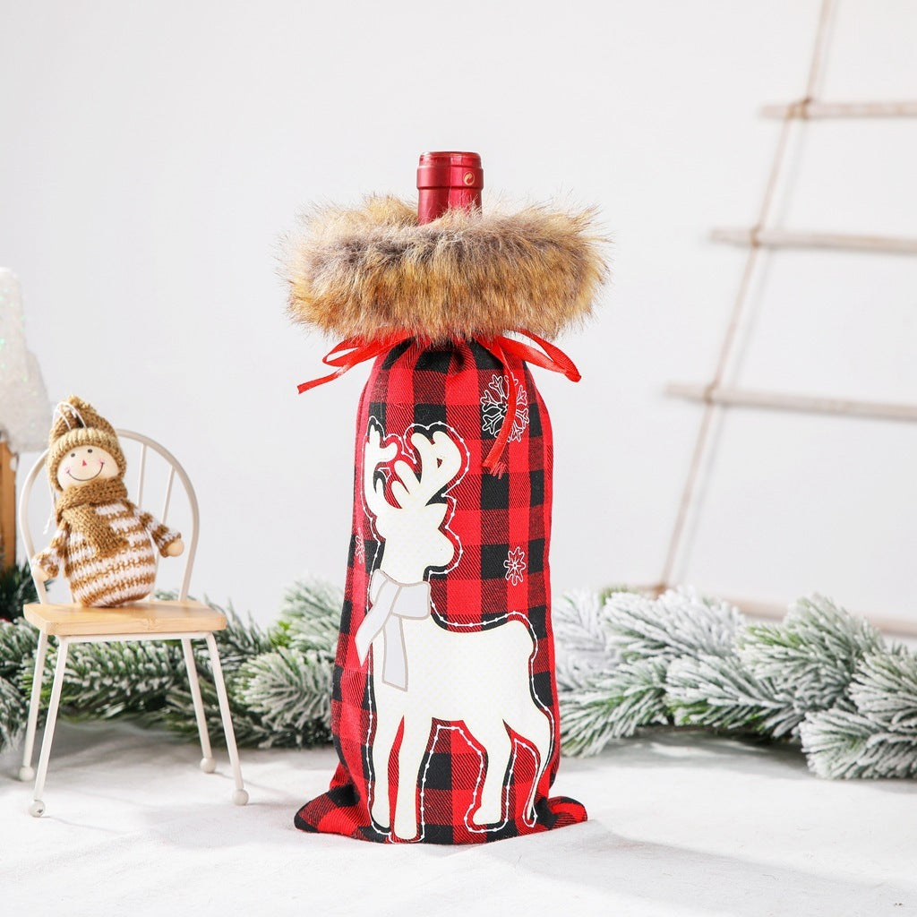 Christmas Wine Bottle Dust Cover Bag Table Decoration Home Decoration